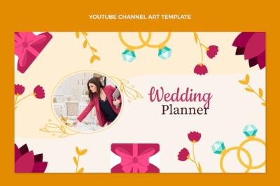 Hand Drawn Flat Design Wedding Planner Template – Free Download