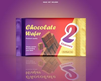 Premium Quality Chocolate Wafer Packet Mockup for Branding – Free Download