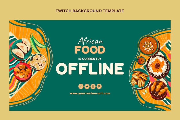 Flat Design African Food Twitch Background – Free to Download