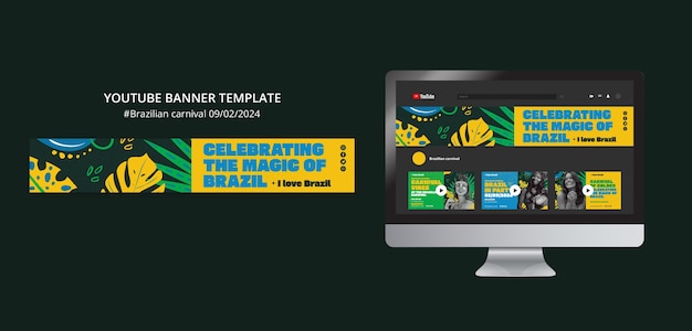 Brazilian Carnival YouTube Banner Template – Free to Download