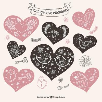 Vintage Love Elements – Free Download for Stunning Vector Templates