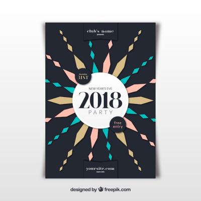 Modern Poster Template for New Year Party – Free Download