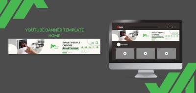 Flat Design Interior Design YouTube Banner Template for Free Download