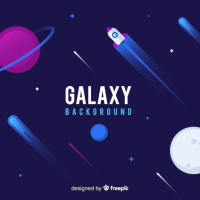 Lovely Galaxy Background in Flat Design – Free Download