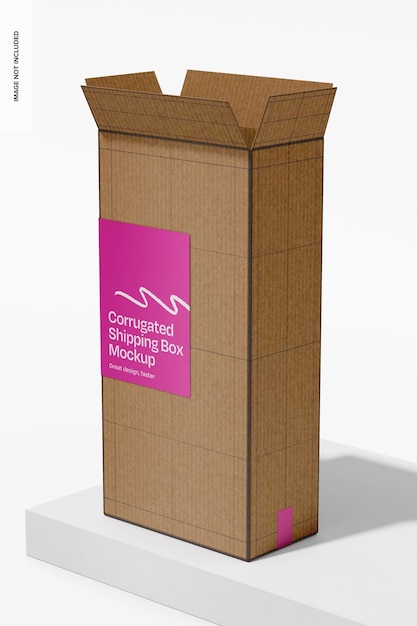 Corrugated Shipping Box Mockup Opened – Free Download