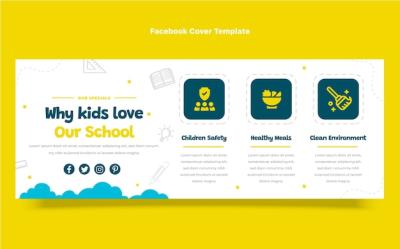 Flat Design Minimal International School Template – Free Download