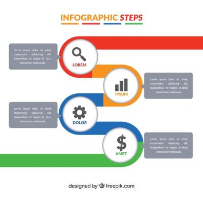 Colorful Flat Infographic Steps – Free Download