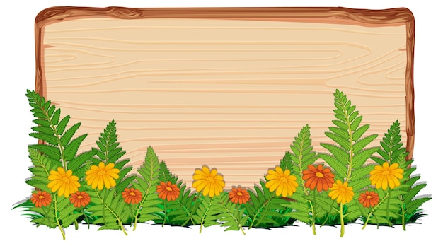 Wooden Board Template Featuring Nature Leaves – Free to Download