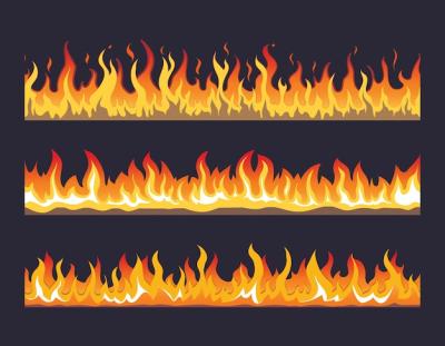 Seamless Fire Flame Set: Hot and Warm Flammable Energy – Free Download