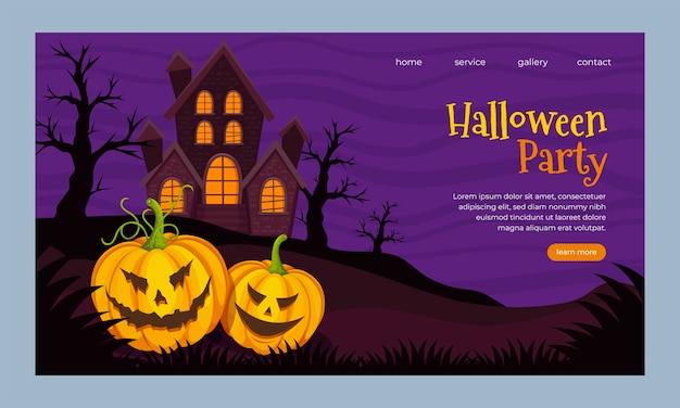 Flat Halloween Landing Page Template – Free Download