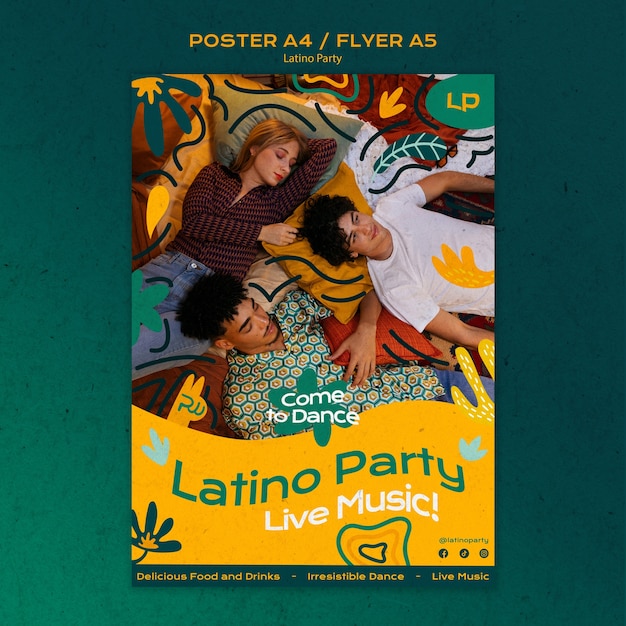 Latino Party Poster Template – Download Free Stock Photo