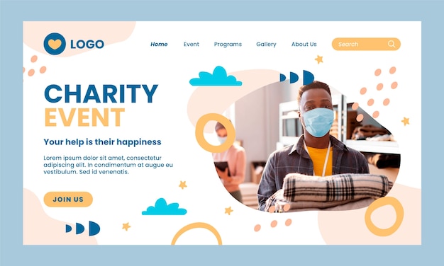 Minimal Charity Event Landing Page – Free Download