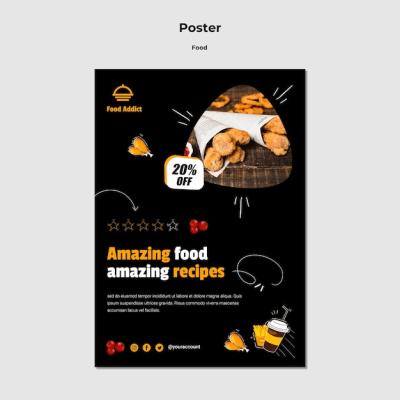 Flat Design Food Poster Template – Free Download, Free Stock Photo