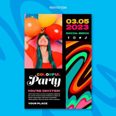 Flat Design Party Template – Free to Download