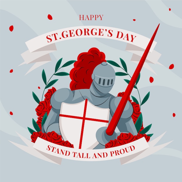 Flat St George’s Day Illustration – Free to Download