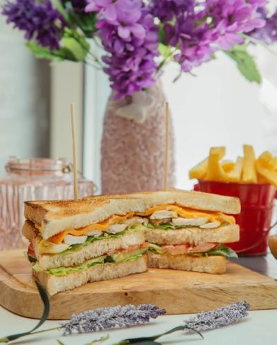 Club Sandwich Served with French Fries – Free Download