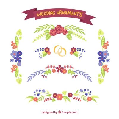 Classic Wedding Ornament in Flat Design – Free Stock Photo for Download