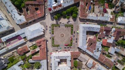 Aerial Photo of Chernivtsi: Buildings and Streets of a European City – Free Download