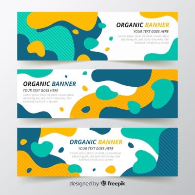 Abstract Organic Shapes Banners for Creative Projects – Free Download