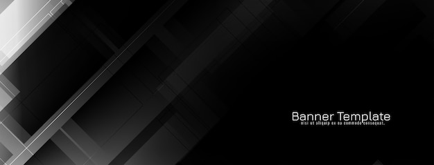 Abstract Black Color Geometric Banner Design – Free Download