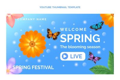 Realistic Spring YouTube Thumbnail – Download Free Stock Photo