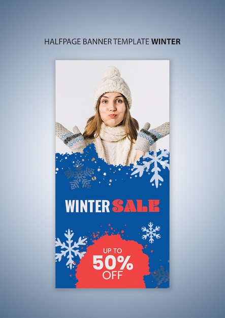 Winter Halfpage Banner Template Design – Free Download