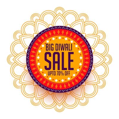 Happy Diwali Sale Background Vector Template – Free Download