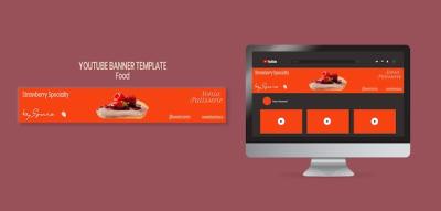 Delicious Food YouTube Banner Template – Free Download