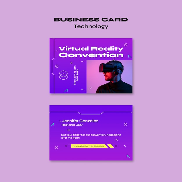 Gradient Technology Concept Business Card Template – Free Download