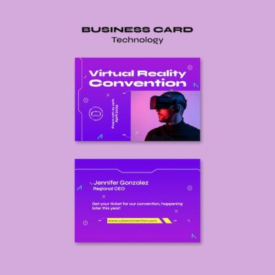 Gradient Technology Concept Business Card Template – Free Download