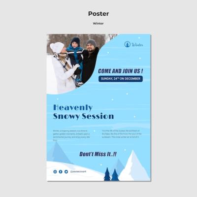 Winter Template Design for Stunning Posters – Free Download