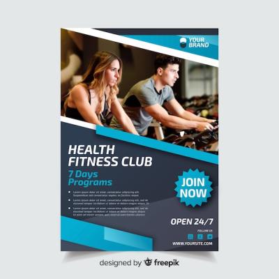 Sport Flyer Template with Photo: Free Download