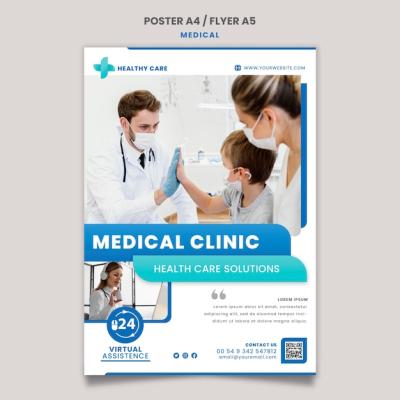 Medical Care Poster and Flyer Template Design – Download for Free