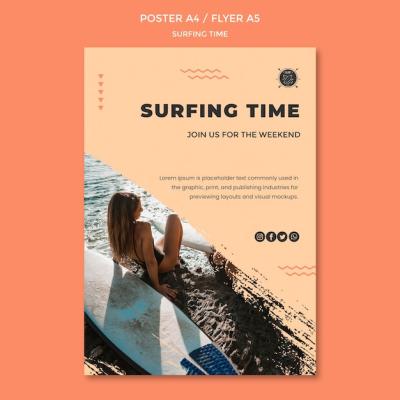 Surf Concept Poster Template – Free Download