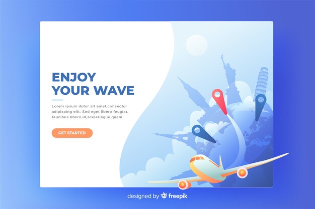 Flat Travel Landing Page Template – Free to Download