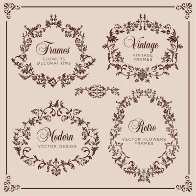 Floral Ornaments in Vintage Style – Free Download for Stock Photos