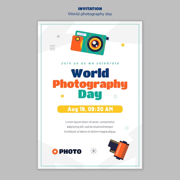 World Photography Day Invitation Template – Free Download