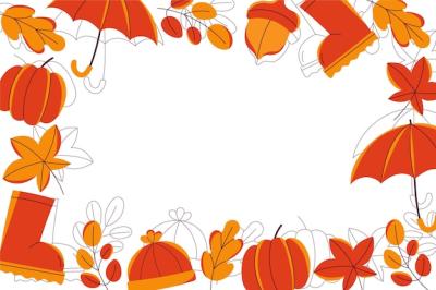 Hand Drawn Flat Autumn Background – Free Download