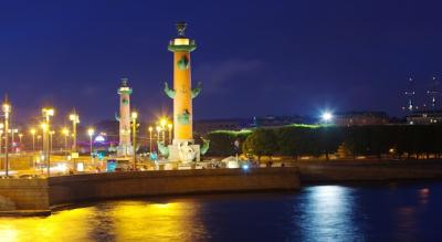 Night Views of Spit of Vasilyevsky Island – Free Stock Photo Download