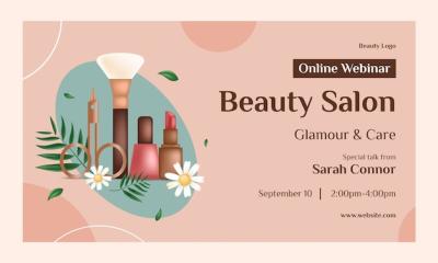 Realistic Beauty Salon Webinar Template – Free to Download