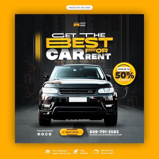 Car Rental and Automotive Social Media Banner Template – Free Download