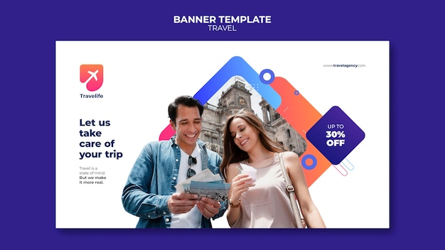 Travel Discount Banner Template – Free Download