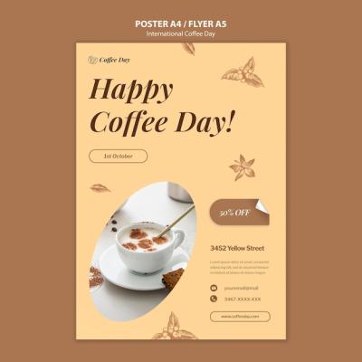 International Coffee Day Flat Design Template – Free Download