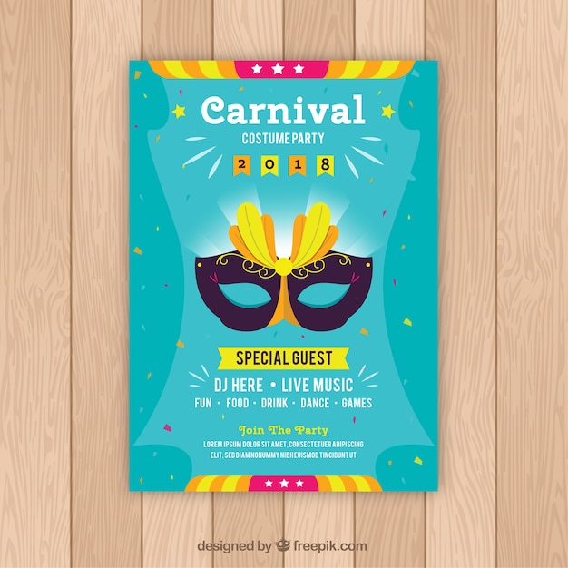 Flat Carnival Party Flyer Poster – Free Download