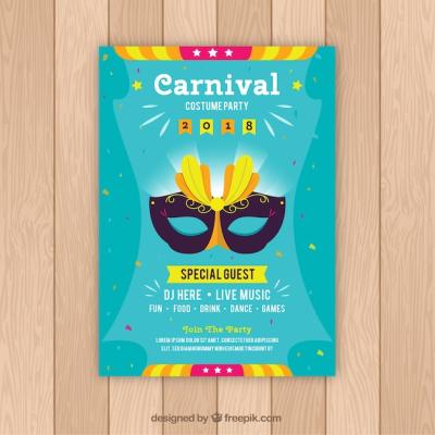 Flat Carnival Party Flyer Poster – Free Download