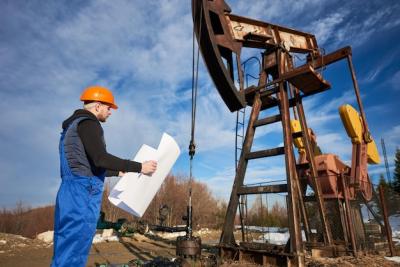 Oil Man Controlling Work of Pump Jack – Free Stock Photo for Download