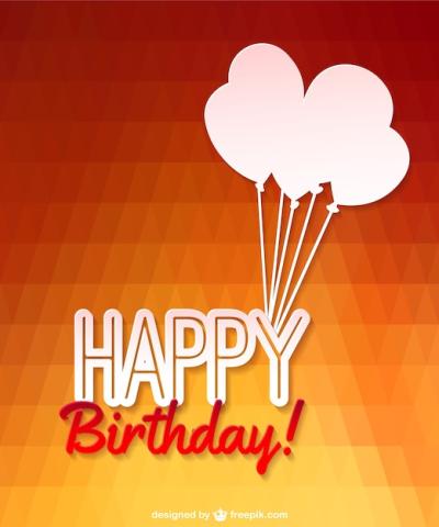 Happy Birthday Card with Balloons Silhouettes – Free Download