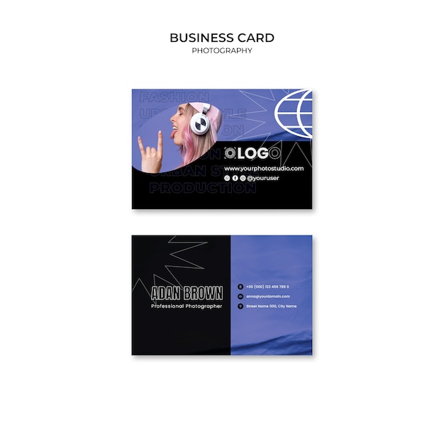 Flat Design Photography Business Card Template – Free Download