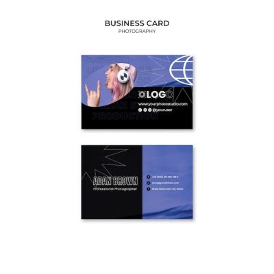 Flat Design Photography Business Card Template – Free Download