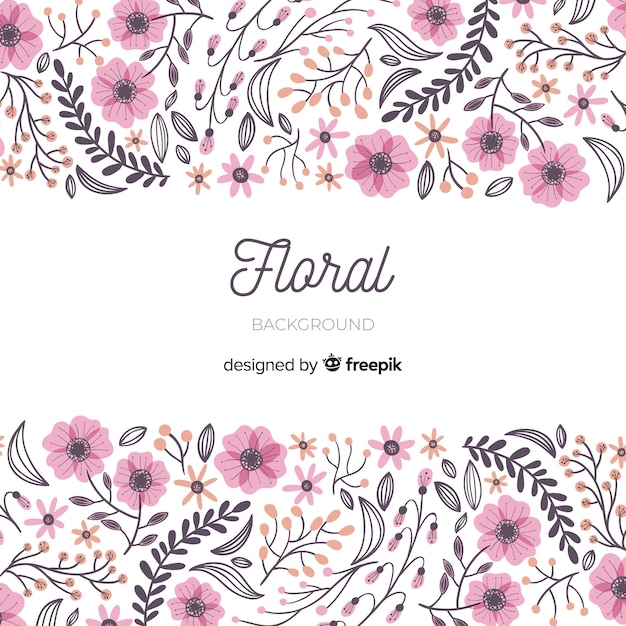 Hand Drawn Flower Background – Free Download